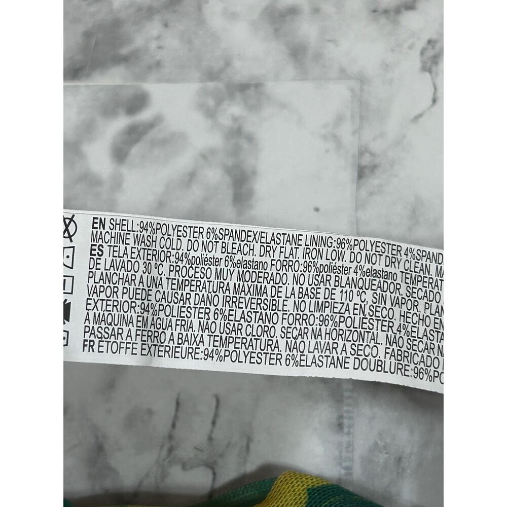 Forever 21 Mesh Green Floral Print Pant L Lined Casual Beach Coastal Boho Hippie - Picture 8 of 9